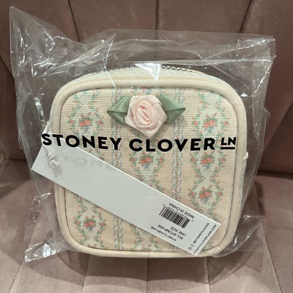 NWT Stoney Clover Lane Mini Floral Pouch with Rose - Picture 3 of 4